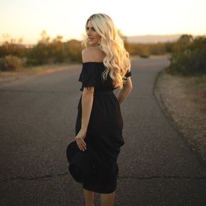 Over the shoulder ankle dress